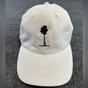 Carolina Pines White Mens Golf Hat Cap with Tree Logo